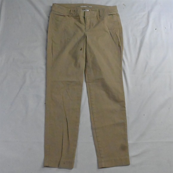 Old‎ Navy Size 4 Khaki Pixie Mid Rise Skinny Ankle Stretch Womens Chino Pants - Picture 1 of 9
